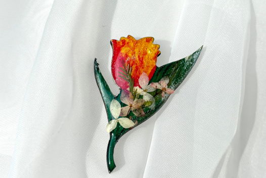 Весенняя Брошь Тюльпан