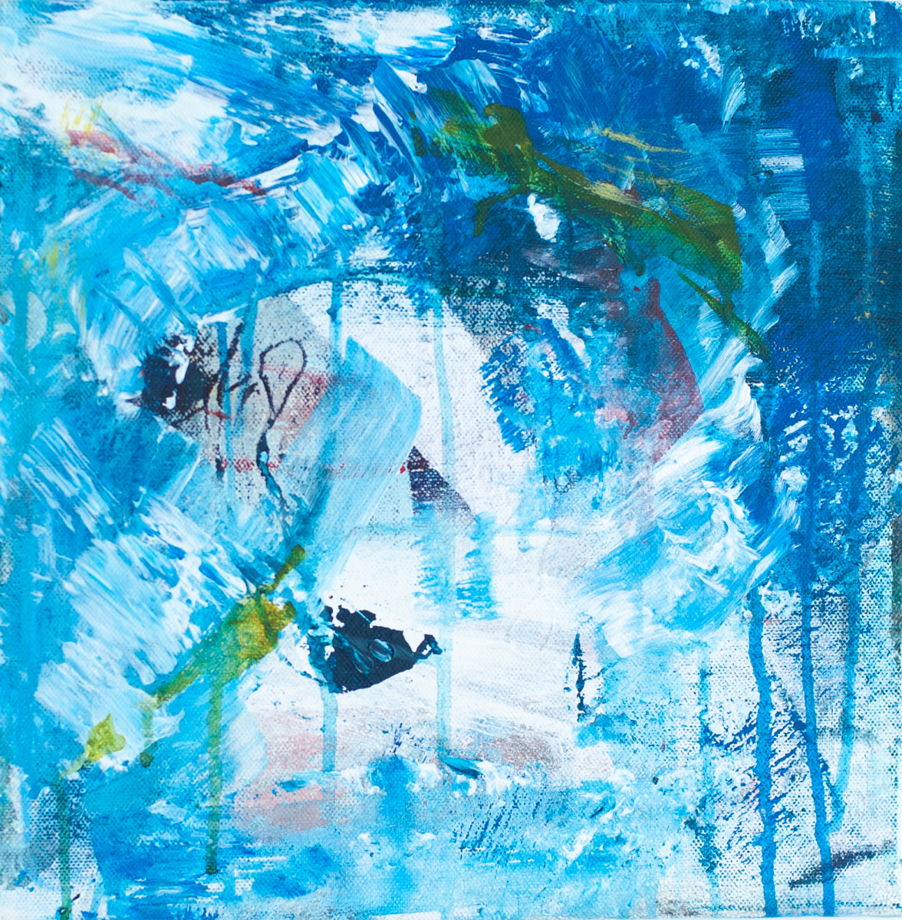 Acrylic on Canvas | 30*30 Картина, акрил на холсте, абстракция. Синяя, №9