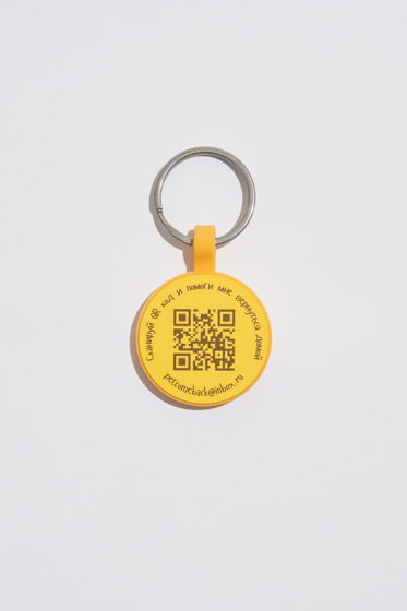 Адресник IN GOOD COMPANY для собак с QR кодом и бесплатным приложением PetComeBack, в цвете "Спелое манго"