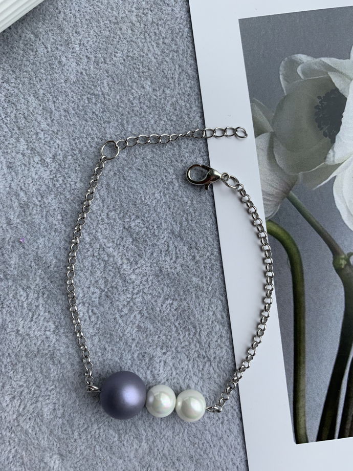 Браслет с жемчугом Майорка «Сирень»