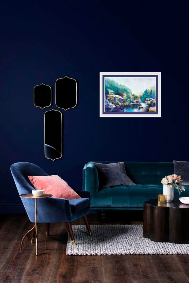 Акварельная картина с умиротворяющим пейзажем