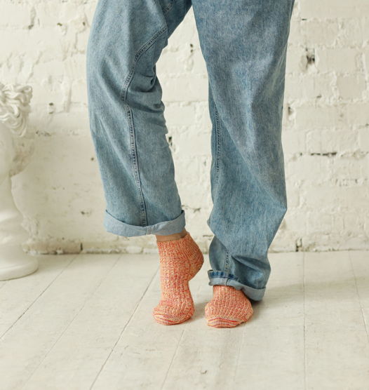 Короткие носки шерстяные оранжевые