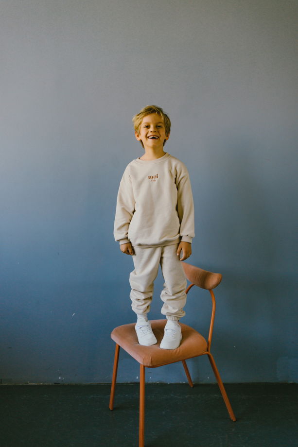 Детский костюм WIND милк из велюрового футера 3-нитки