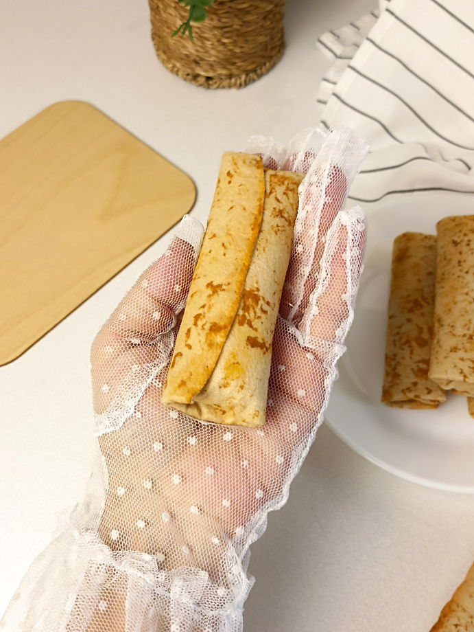 Блины с начинкой, игрушечная еда из фетра