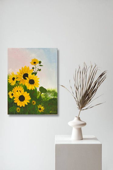 Sunflowers in the field / Подсолнухи в поле / Экспрессионизм, акрил