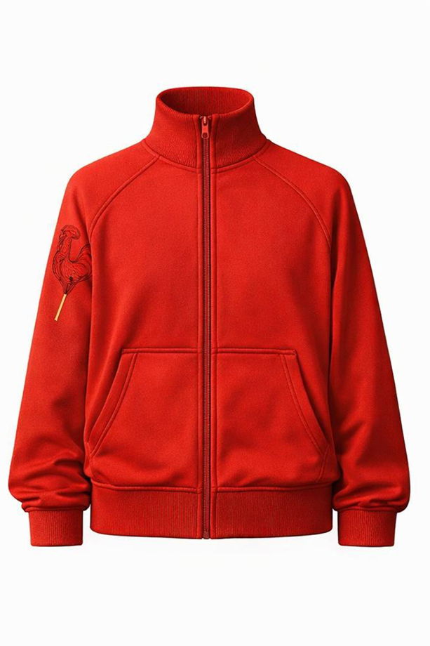 ЗИП ХУДИ "ЛЮБОВЬ". Ярко красное Зип Худи с вышивкой. 100% Хлопок.