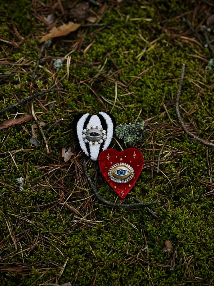 Брошь Сердце с глазом Всевидящее око таро брошка необычный подарок