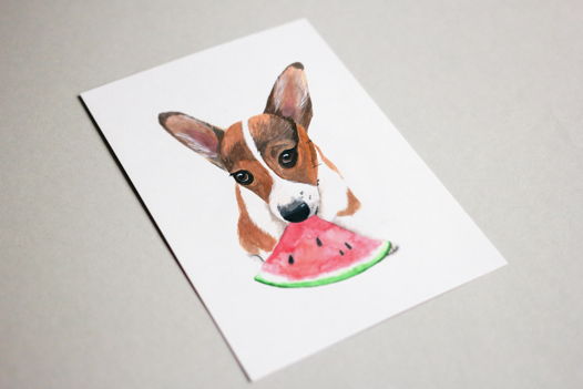 Портрет собаки акварелью "Джек Рассел Терьер"  (на заказ, по фото, любая порода)
