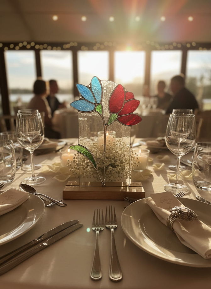 Дуэт - витраж на подставке
