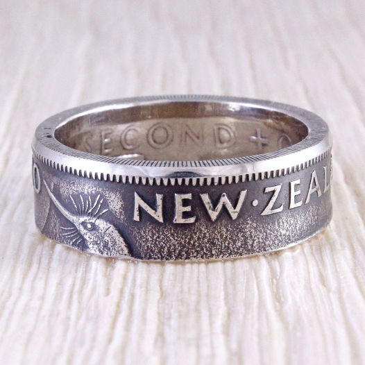 Кольцо из монеты (Новая Зеландия) Птица Киви