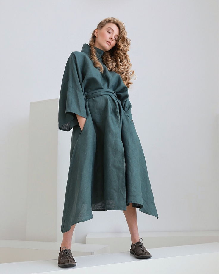 Кимоно изо льна «Морская Волна»