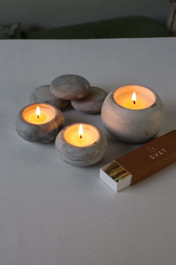 Набор свечей "Речные камни" с ароматом SHANTI