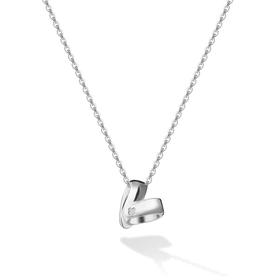 Кулон серебряный в виде сердечка на цепочке (Nodo)