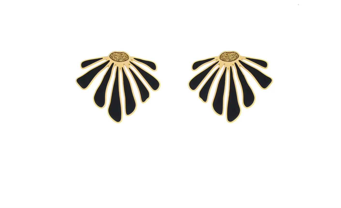 Серьги Африканская ромашка черная