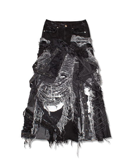 Джинсовая юбка рваная «Denim Goth»
