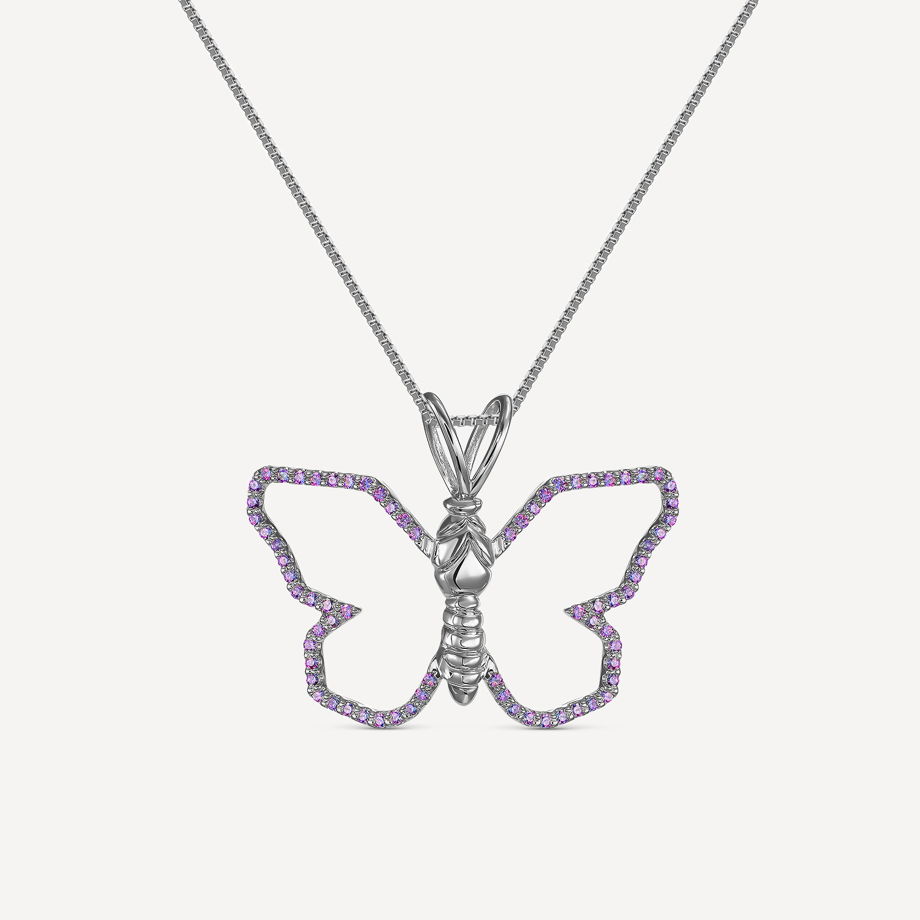 Пурпурная бабочка из серебра