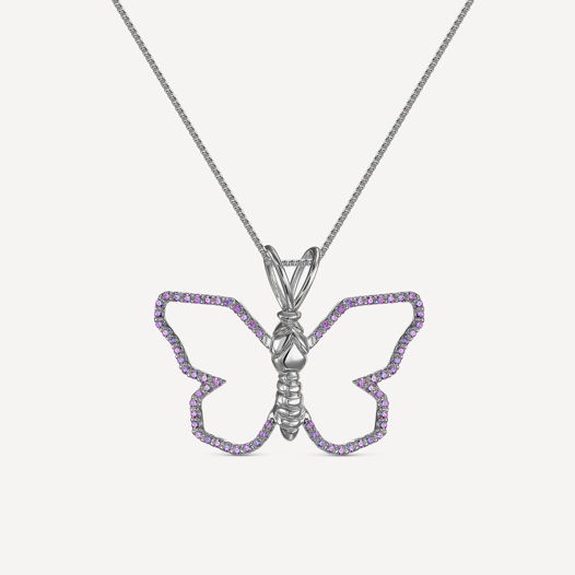Пурпурная бабочка из серебра
