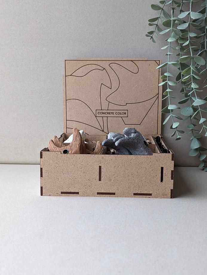 Коллекция елочных украшений из бетона ANIMALS в дизайнерской коробке