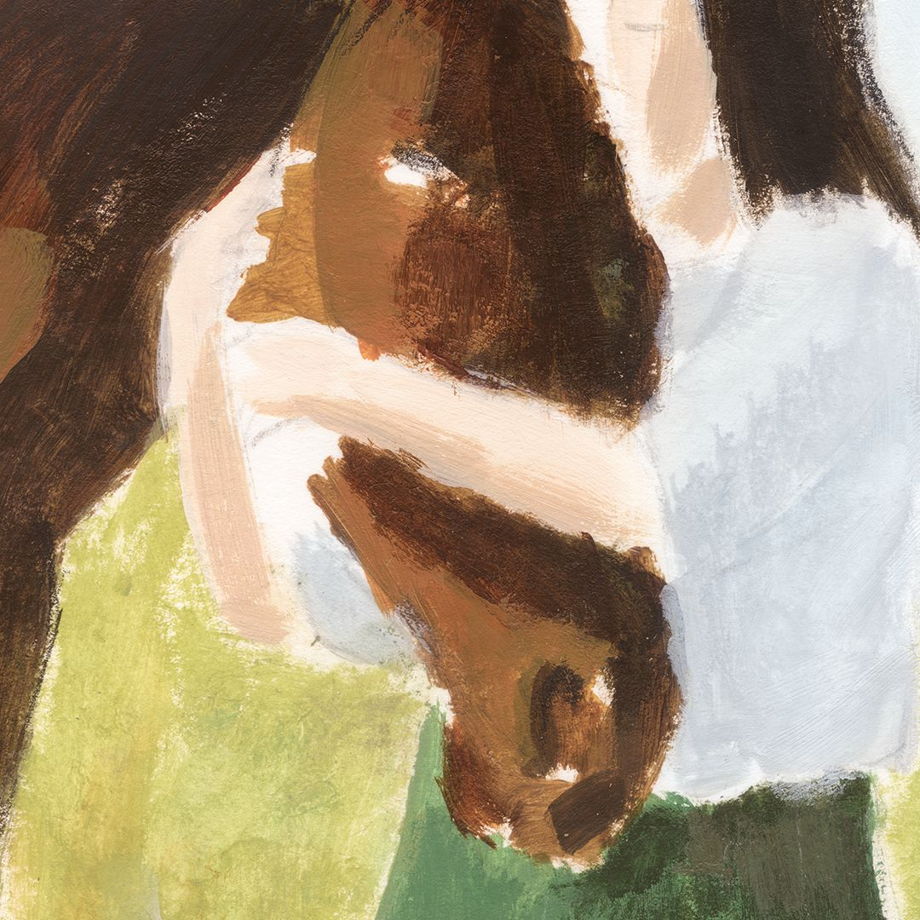 Постер с девушкой и лошадкой "Солнечный", 60х90см