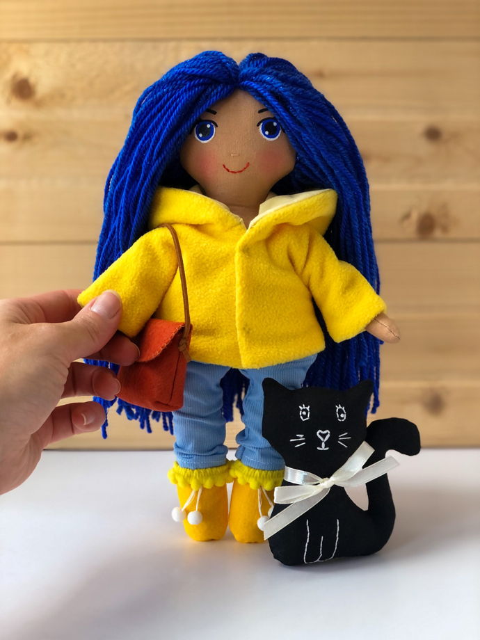 Текстильная игровая кукла с одеждой "Коралина"
