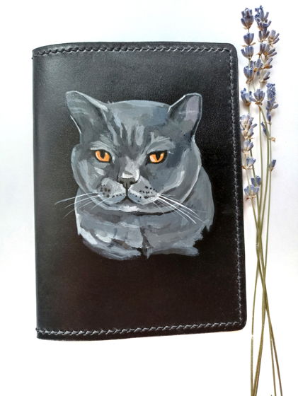 Обложка для паспорта с рисунком домашнего питомца. Обложка с котом.