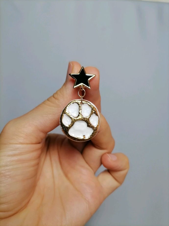 Серьги из фарфора Тигрики (большие)