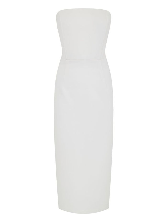 Платье-бандо миди, белый