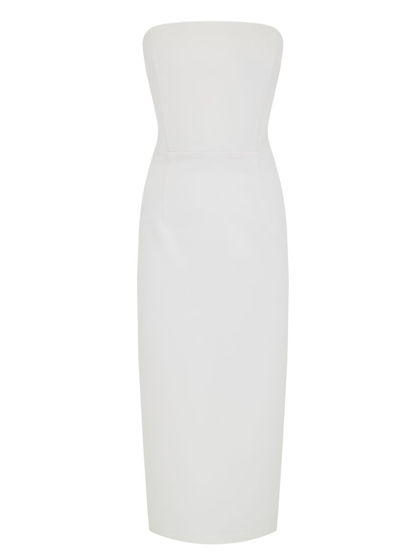 Платье-бандо миди, белый
