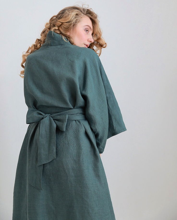 Кимоно изо льна «Морская Волна»