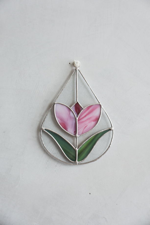 Витраж в технике Тиффани "Тюльпан"