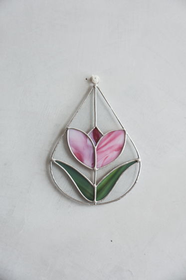 Витраж в технике Тиффани "Тюльпан"