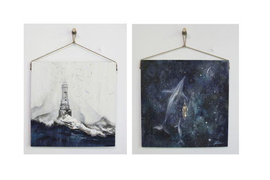 Двухсторонняя картина на дереве "Океан Звезд" (на заказ)