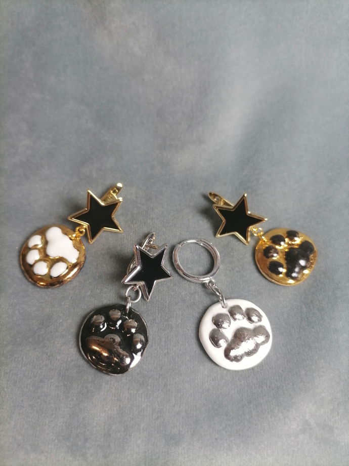 Серьги из фарфора Тигрики (малые)