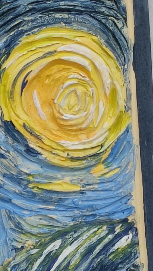 Рельефное керамическое панно по картине Ван Гога. 25*18 см .