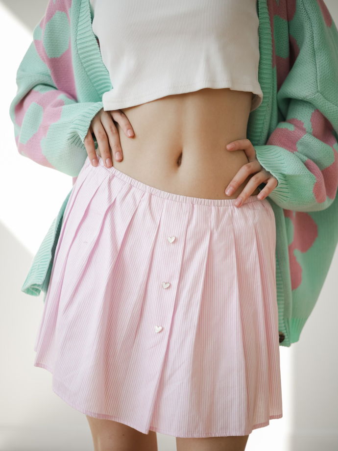 Юбка-шорты розовая мини