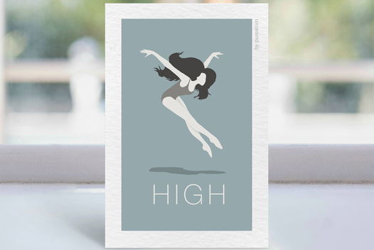 Дизайнерская открытка "Танец: голубой балет" формата 10х15см