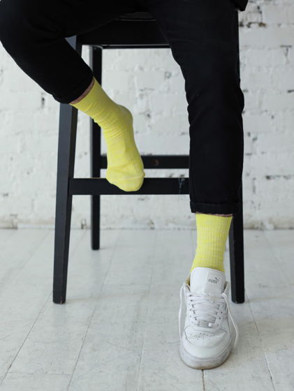 Носки хлопковые базовые жёлтые
