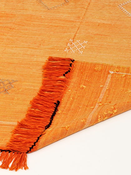 Марокканский ковёр из шёлка алоэ вера 150х90 см оранжевый