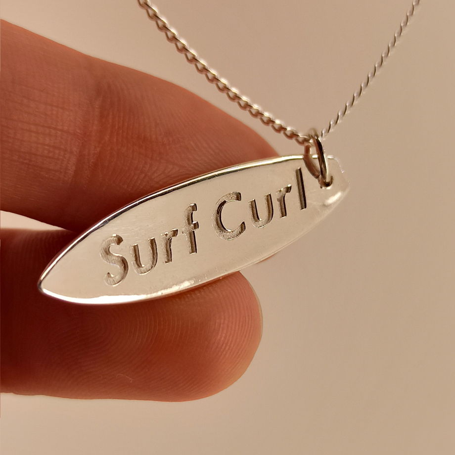 Серебряная подвеска SurfCurl для серферов