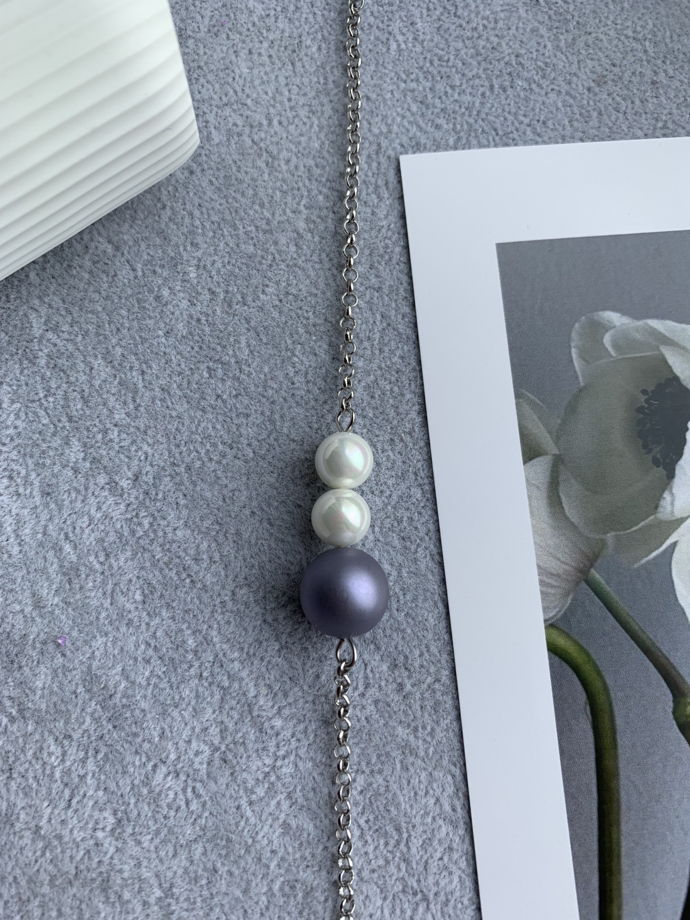 Браслет с жемчугом Майорка «Сирень»