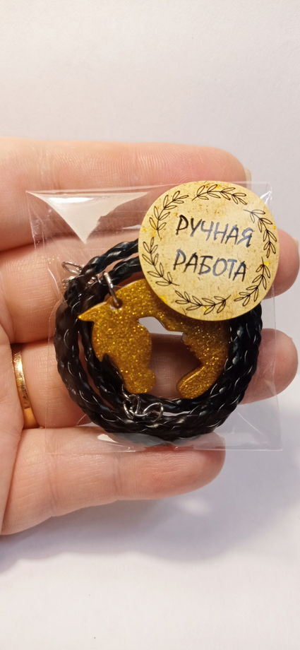 Кулоны Лошадь золотая ручной работы из эпоксидной смолы