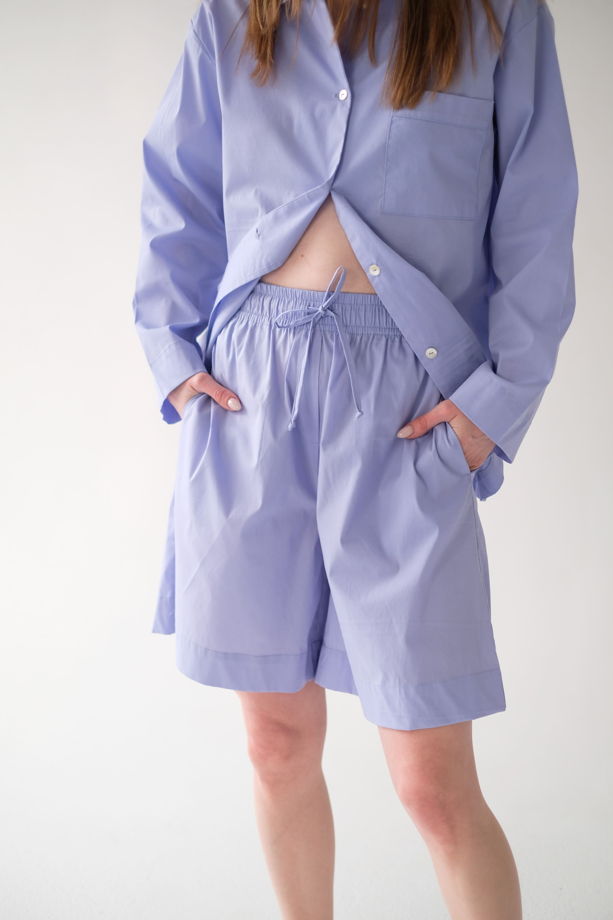 NOREEN · Пижамный комплект с шортами в сиреневом цвете из итальянского хлопка