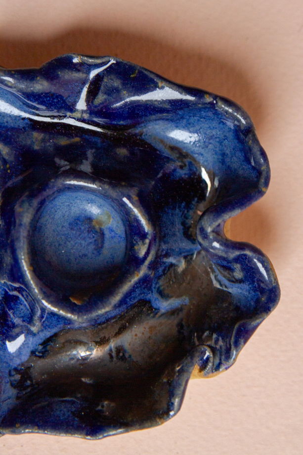 Керамические подсвечники ручной работы, покрытые синей, бронзовой глазурями