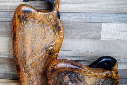 Набор из двух дубовых досок для подачи и декора "GOLDEN DUCKS"