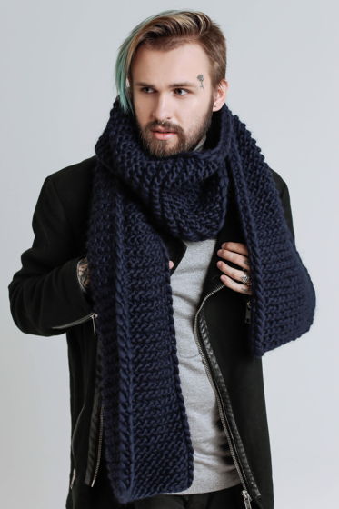 Мужской шарф из толстой пряжи (на заказ, возможные цвета уточняйте при заказе)