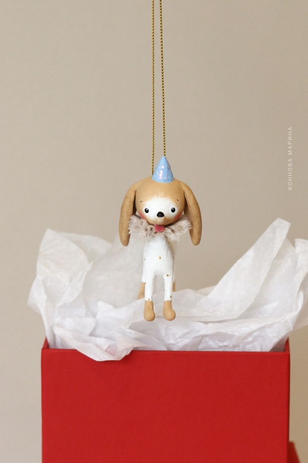 Елочная игрушка такса. Елочная игрушка собака