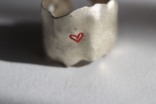 Кольцо из серебра "Сердце"