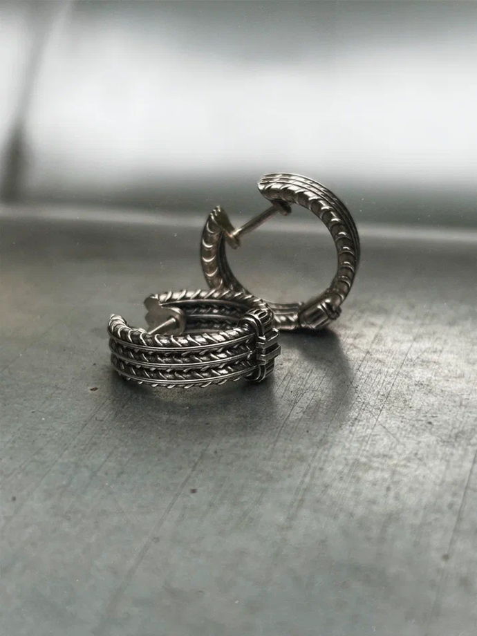 Сережки "Арматуры" из серебра