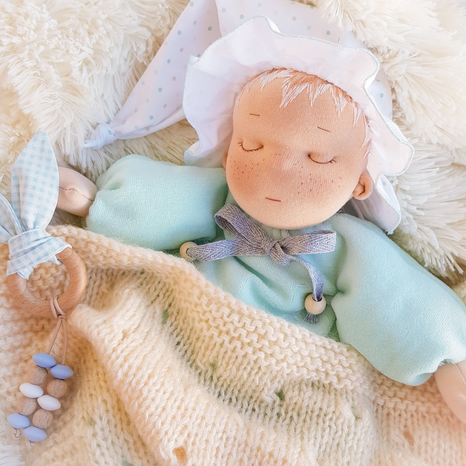Вальдорфская текстильная кукла, сплюшка, комфортер 32 см, игровой набор