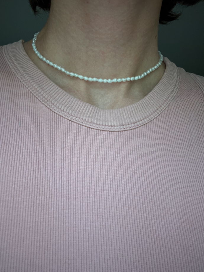 Чокер из жемчуга и серебра 925